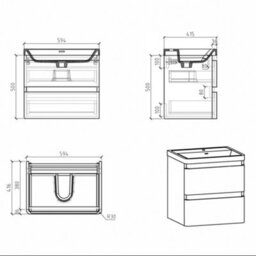 Plum&clay Marvel Gloss White Wall Hung Bathroom Vanity Unit With Round Resin Basin (W)600mm - thumbnail 8