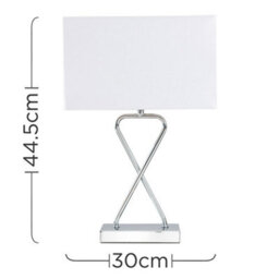 Valuelights Kuros Contemporary Polished Chrome Table Lamp With White Rectangular Shade - thumbnail 7