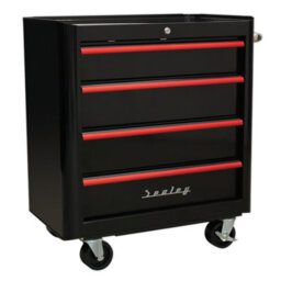 Retro Style Topchest, Mid-Box & Rollcab Combination 10 Drawer Black&red (Sealey Ap28Combo2Br) - thumbnail 4