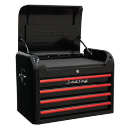 Retro Style Topchest, Mid-Box & Rollcab Combination 10 Drawer Black&red (Sealey Ap28Combo2Br) - thumbnail 2