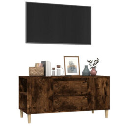 Berkfield Tv Cabinet Smoked Oak 102X44.5X50 Cm Engineered Wood - thumbnail 4