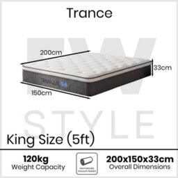 Fwstyle Trance Euro Top Pocket Sprung King Size Mattress With Edge Support 33Cm Thick - thumbnail 6