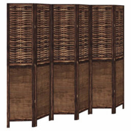 Vidaxl Room Divider 6 Panels Dark Brown Solid Wood Paulownia - thumbnail 2
