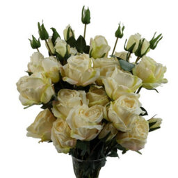Leaf 6 X 60Cm Cream Rose Artificial Flower Sprays - 24 Flowers 18 Buds - thumbnail 2