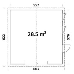 Palmako Andre 2 28.5M² - 5.57 X 5.76M - 18mm Wall Logs - thumbnail 5