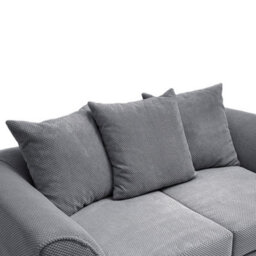 Abakus Direct Jumbo Grid Grey 2 Seater Sofa Plush Comfort With Deeply Padded Cushions - thumbnail 6