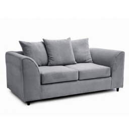 Abakus Direct Jumbo Grid Grey 2 Seater Sofa Plush Comfort With Deeply Padded Cushions - thumbnail 2