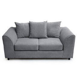 Abakus Direct Jumbo Grid Grey 2 Seater Sofa Plush Comfort With Deeply Padded Cushions - thumbnail 4