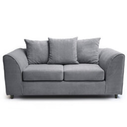 Abakus Direct Jumbo Grid Grey 2 Seater Sofa Plush Comfort With Deeply Padded Cushions - thumbnail 1