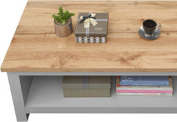 Timber Art Design Lisbon Grey And Oak Coffee Table With Open Shelf Storage - thumbnail 4