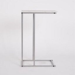 C Shape Table Coffee Laptop Side End Living Room Furniture Bedside Nightstand Grey Marble