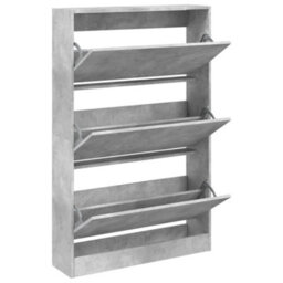 Walplus Shoe Cabinet Concrete Grey 80X21X125.5 Cm Engineered Wood - thumbnail 2