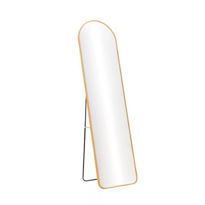 Modern Arched Metal Floor Mirror, Gold Finish, 40Cm Width, 150Cm Height - image 1