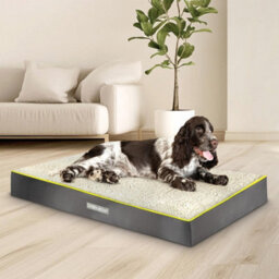 Dreamcatcher Grey Large Plus Dog Bed Orthopaedic Flat Crate Mat Pet Mattress 91X69X9Cm, Removable Washable Cover