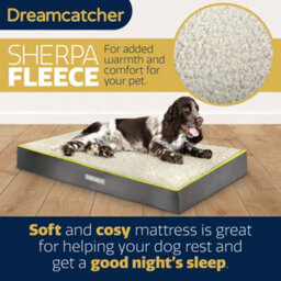 Dreamcatcher Grey Large Plus Dog Bed Orthopaedic Flat Crate Mat Pet Mattress 91X69X9Cm, Removable Washable Cover - thumbnail 3
