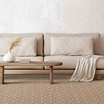 Global Cream Beige Lattice Cotton Jute Rug Rug 120X170Cm For The - image 1