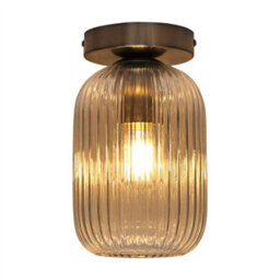 First Choice Lighting Set Of 2 Batley - Clear Glass Satin Nickel Ceiling Light Fittings - thumbnail 3