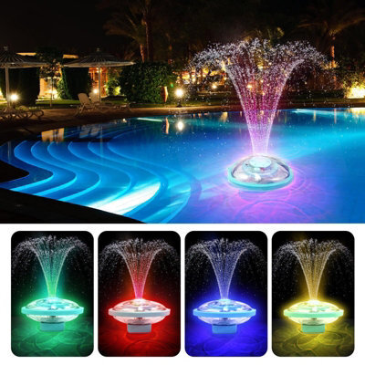 Amorly Led Fountain Light, 4 Lighting Modes & 4 Water Stream Adjustments, Usb C Rechargeable Pool Light For Pools And Garden Decoration - image 1