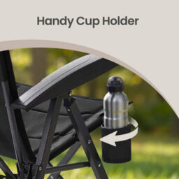 LEDREM Camping Chair For Adults, Padded Folding Garden Chair,black - thumbnail 8