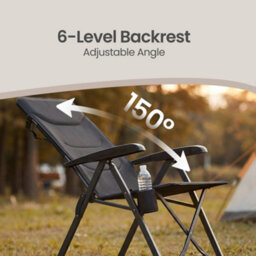 LEDREM Camping Chair For Adults, Padded Folding Garden Chair,black - thumbnail 9