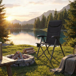 LEDREM Camping Chair For Adults, Padded Folding Garden Chair,black - thumbnail 6