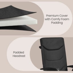LEDREM Camping Chair For Adults, Padded Folding Garden Chair,black - thumbnail 7