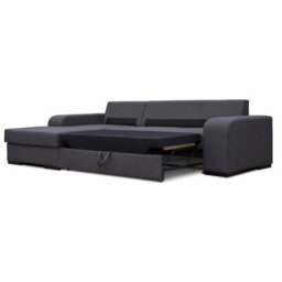 Virago Living Room Corner Sofa Bed Polyurethane Foam Wave Spring Wooden Legs Loose Cushions 285X165X90Cm Graphite Right - thumbnail 3