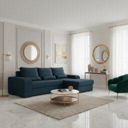 Virago Living Room Corner Sofa Bed Polyurethane Foam Wave Spring Wooden Legs Loose Cushions 285X165X90Cm Graphite Right - thumbnail 1