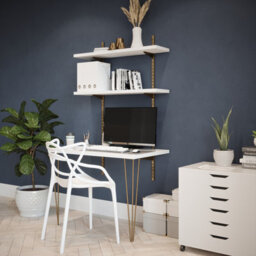 Rothley Ruckley Wall Mounted Desk With Adjustable Shelves - thumbnail 6