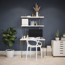 Rothley Ruckley Wall Mounted Desk With Adjustable Shelves - thumbnail 2