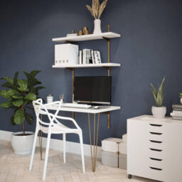 Rothley Ruckley Wall Mounted Desk With Adjustable Shelves - thumbnail 1