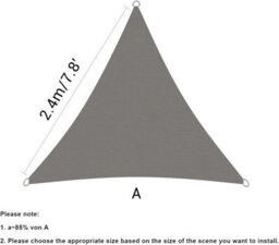 Grey 2.4X2.4X2.4M Triangular Oxford Shade Sail Uv Resistant - thumbnail 2
