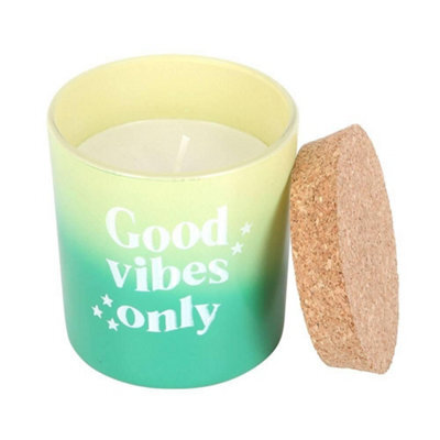 Something Different Good Vibes Only Bergamot & Mandarin Candle Green/yellow (One Size) - image 1