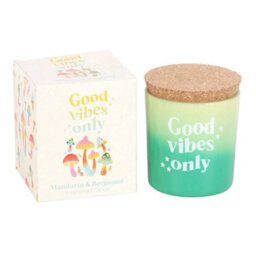 Something Different Good Vibes Only Bergamot & Mandarin Candle Green/yellow (One Size) - thumbnail 3