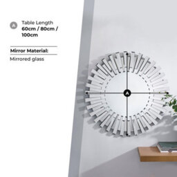 Furniturebox Starburst Small 60Cm 3D Silver Round Sunburst Modern Hallway Bedroom Dining And Living Room Mirror - thumbnail 5