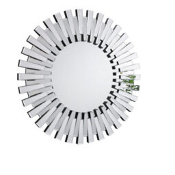 Furniturebox Starburst Small 60Cm 3D Silver Round Sunburst Modern Hallway Bedroom Dining And Living Room Mirror