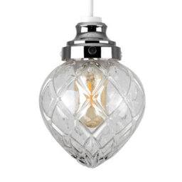 Valuelights Aphrodite Silver Chrome Modern Decorative Crystal Effect Glass Ceiling Light Shade (D)14Cm