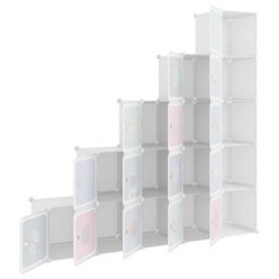 Berkfield Cube Storage Cabinet For Kids With 15 Cubes White Pp - thumbnail 6