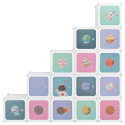 Berkfield Cube Storage Cabinet For Kids With 15 Cubes White Pp - thumbnail 3