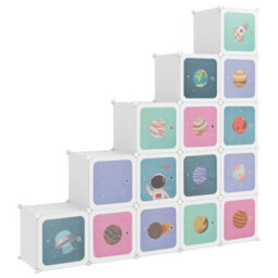 Berkfield Cube Storage Cabinet For Kids With 15 Cubes White Pp - thumbnail 2