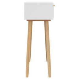 Vidaxl Console Table White 80X30X75 Cm Solid Wood Pine&natural Rattan - thumbnail 5