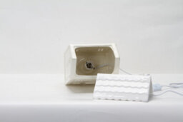 Ceramic House Table Lamp Cream Base With Cream Roof Soft Warm Light Energy Saving Energy Class A - thumbnail 5