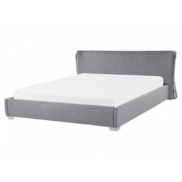 Beliani Bed Fabric Paris 160 X 200 Cm (Eu King Size) Grey - thumbnail 1