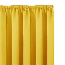 Deconovo Pencil Pleat Curtains Solid Blackout Curtains Thermal Insulated Curtains For Bedroom W55 X L69 Inch Lemon Yellow One Pair - thumbnail 8