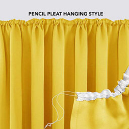 Deconovo Pencil Pleat Curtains Solid Blackout Curtains Thermal Insulated Curtains For Bedroom W55 X L69 Inch Lemon Yellow One Pair - thumbnail 4