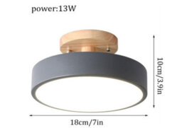 Ceiling Lamp Ceiling Light Led Flush Gray Wood 18 Cm Cool Light - thumbnail 5