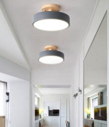 Ceiling Lamp Ceiling Light Led Flush Gray Wood 18 Cm Cool Light - thumbnail 6