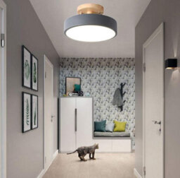 Ceiling Lamp Ceiling Light Led Flush Gray Wood 18 Cm Cool Light - thumbnail 3