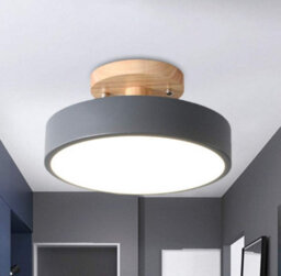 Ceiling Lamp Ceiling Light Led Flush Gray Wood 18 Cm Cool Light - thumbnail 4