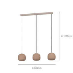 Eglo Cominio Two Toned Satin Glass 3-Light Pendant - thumbnail 4